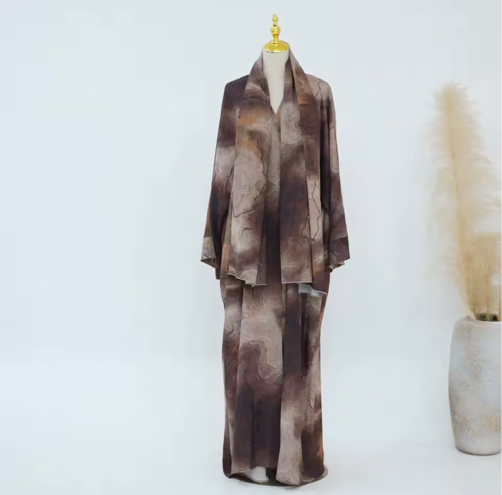 Leila Marble Abaya Hijab Set