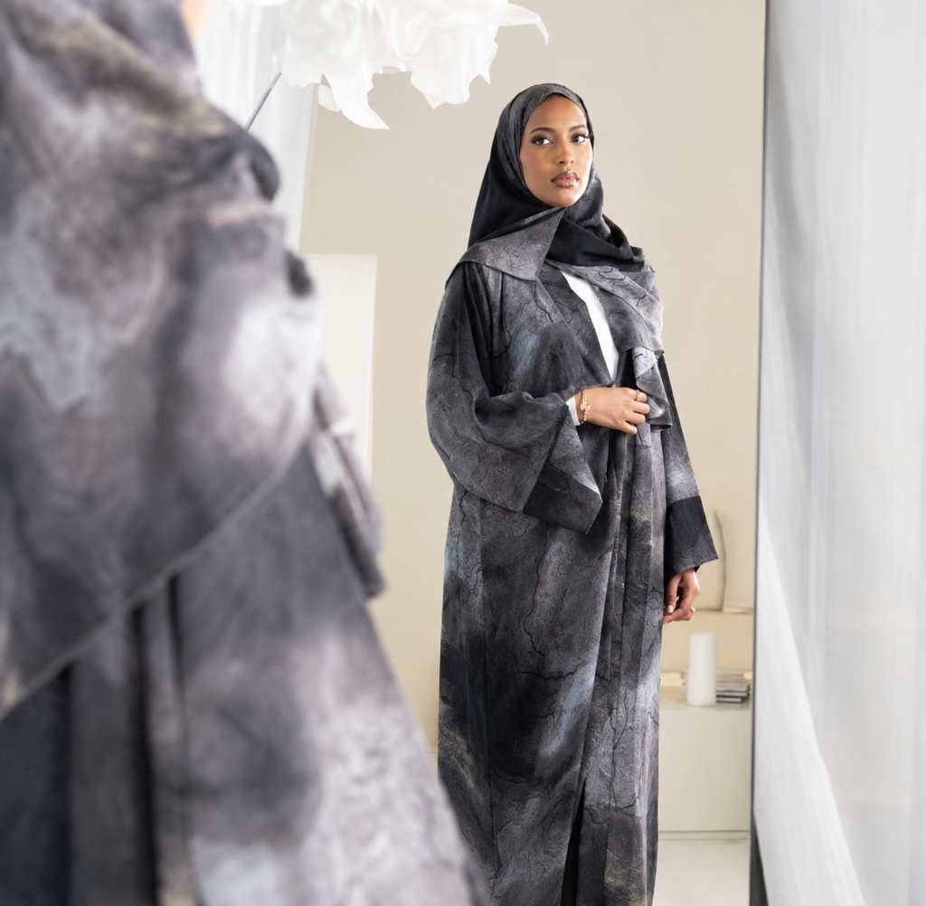 Leila Marble Abaya Hijab Set