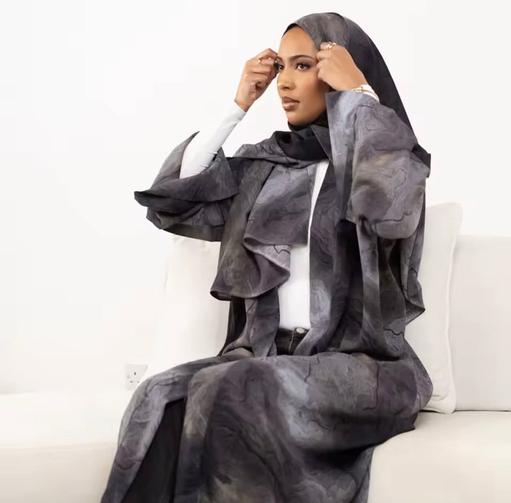 Leila Marble Abaya Hijab Set