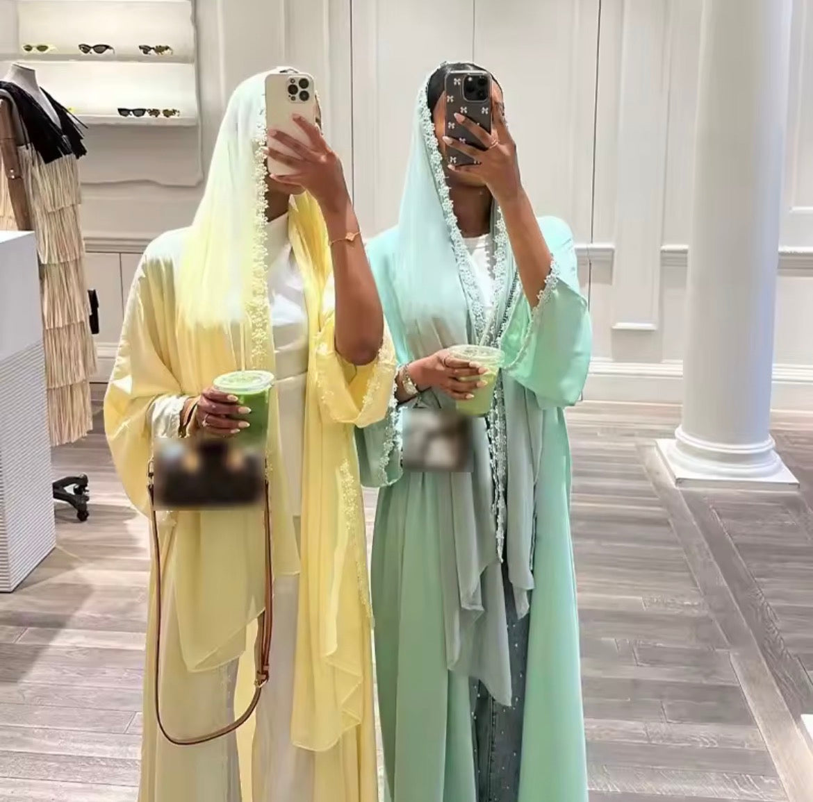 Floral Abaya Petals Hijab Set
