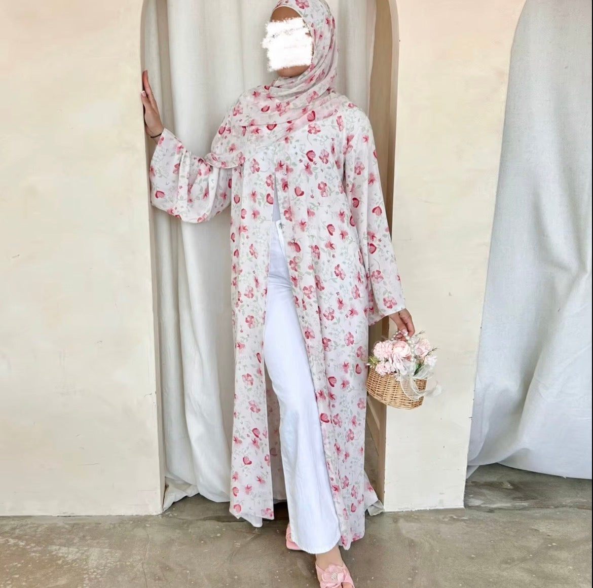 Floral Abaya Kimono (Hijab not included)