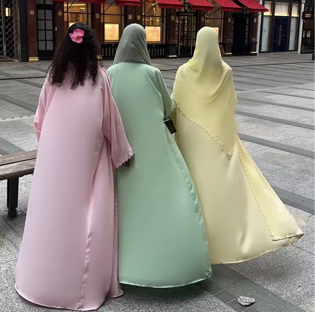 Floral Abaya Petals Hijab Set