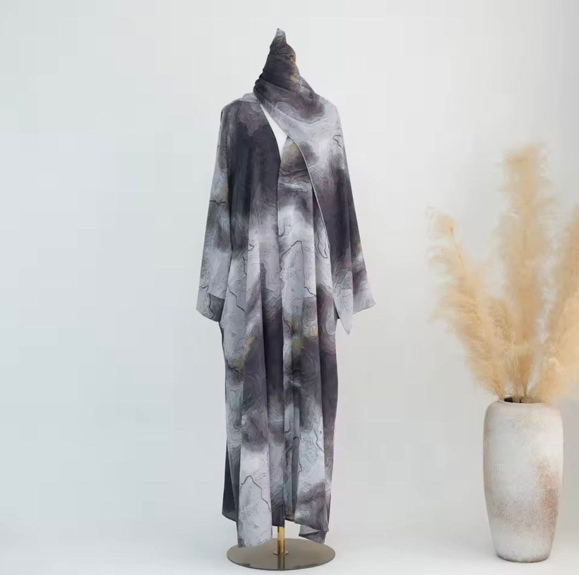 Leila Marble Abaya Hijab Set